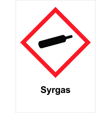 Skylt Syrgas