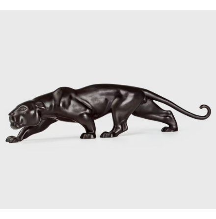 Panter bronsskulptur 35 cm hantverk