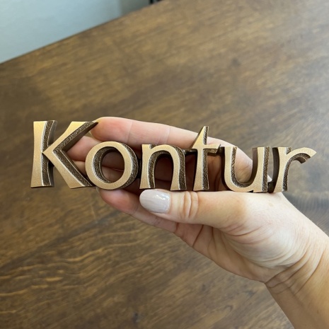 Skrift Kontur gjuten text i brons 