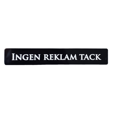 Ingen reklam tack klassisk stil svart brevldeskylt